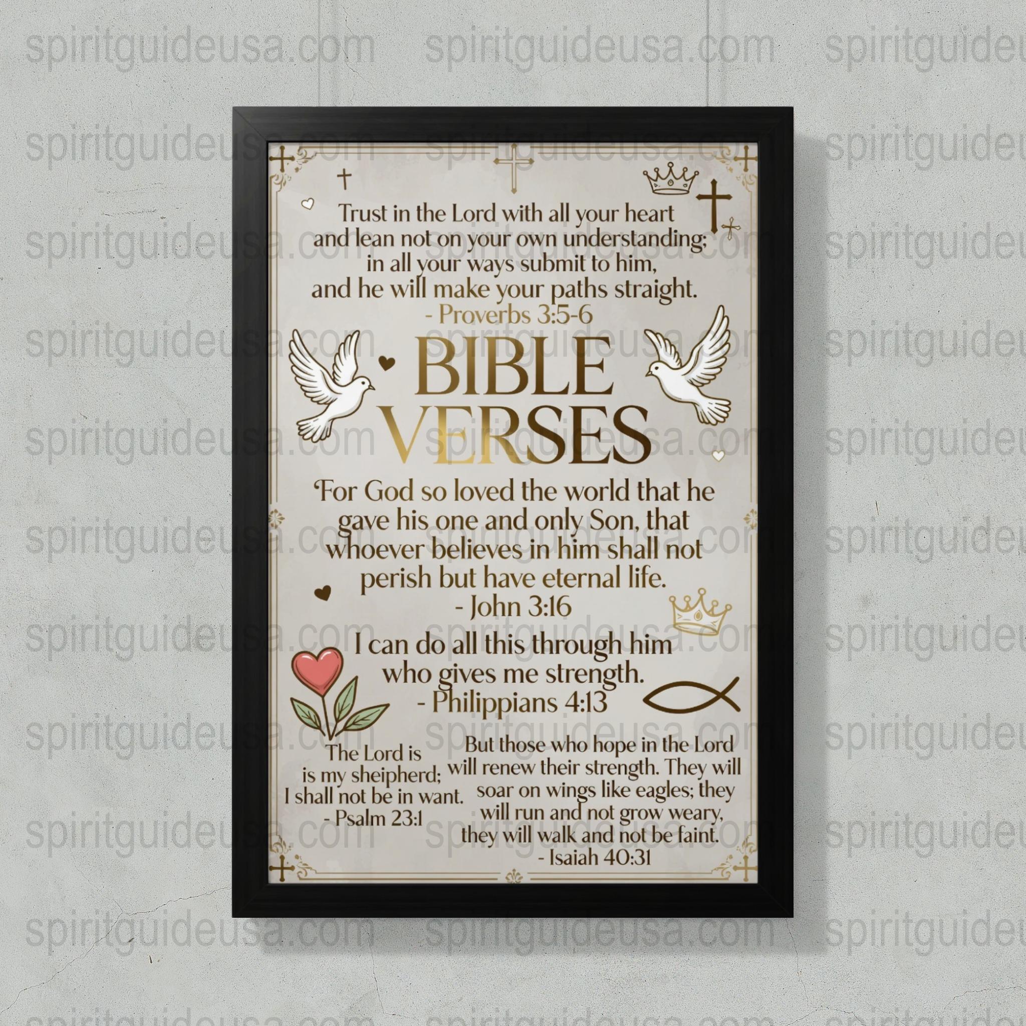 Christian Wall Art Framed Bible Verses Inspirational Scripture Quotes Home Decor