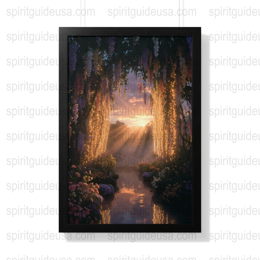 Enchanted Forest Sunrise Canvas Print, Magical Woodland Path Wall Art, Nature Landscape Decor, Mystical Sunrise Scenery