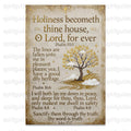 Christian Wall Art Psalm 93:5 Vintage Scripture Poster Bible Verse Home Decor