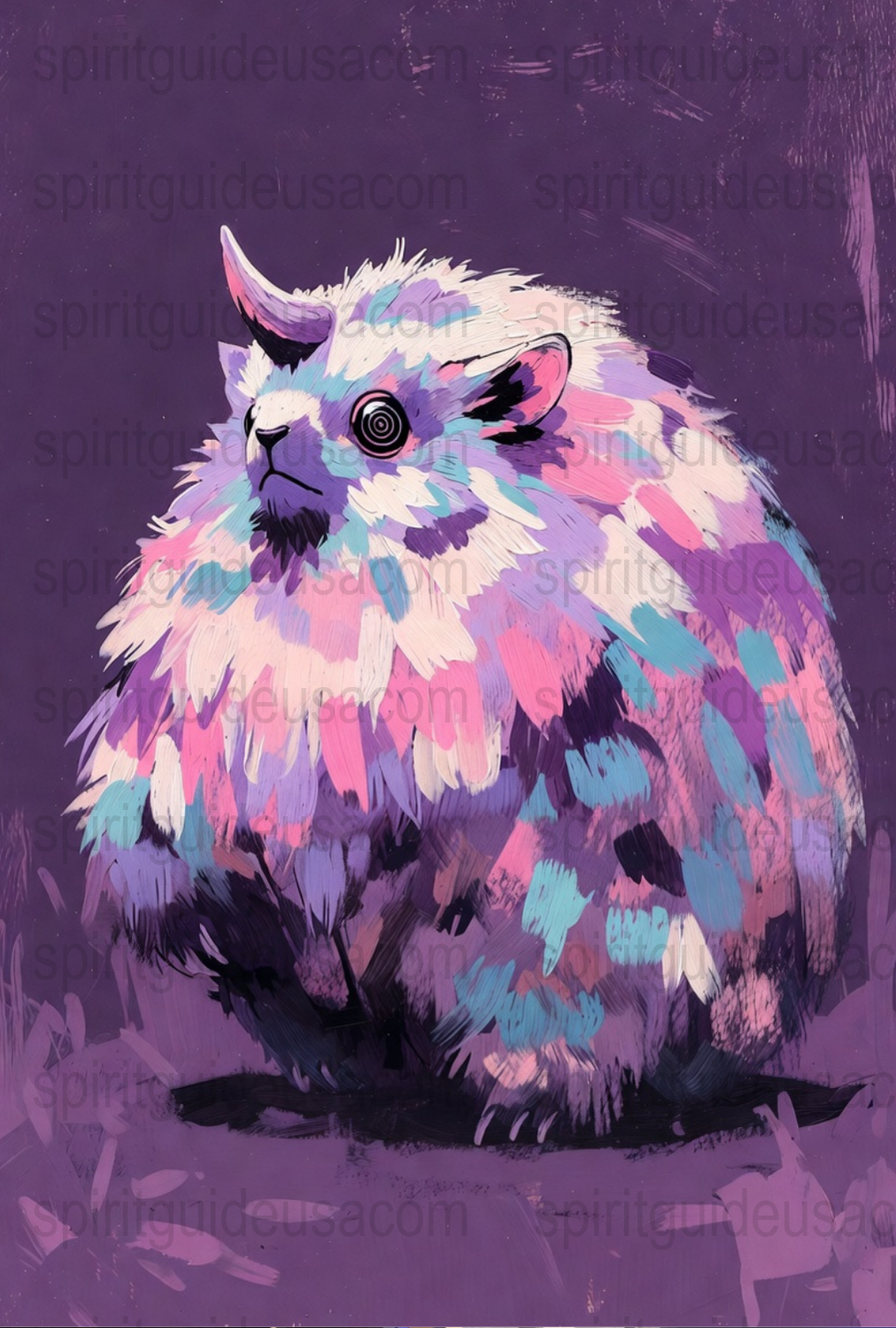 Colorful Abstract Cat Art Print, Vibrant Fantasy Cat Wall Decor, Unique Digital Painting