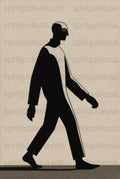 Minimalist Black and White Silhouette Art Print, Modern Wall Decor, Shadowy Figure Poster