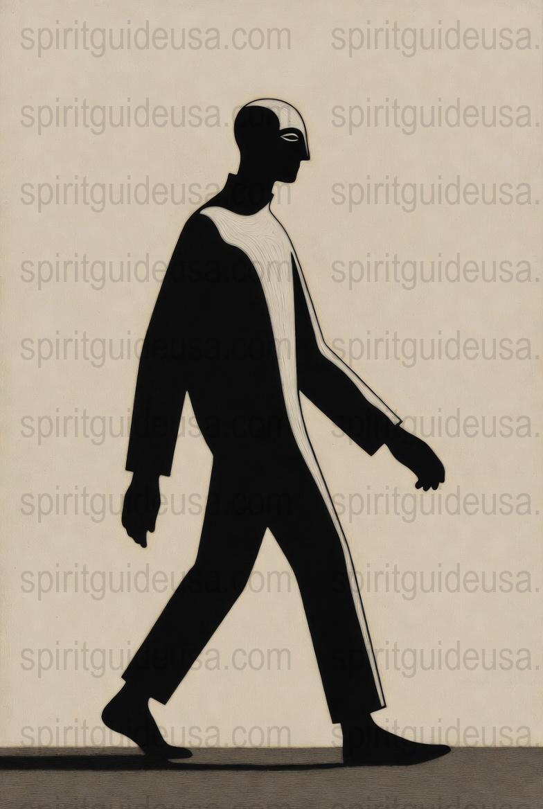 Minimalist Black and White Silhouette Art Print, Modern Wall Decor, Shadowy Figure Poster