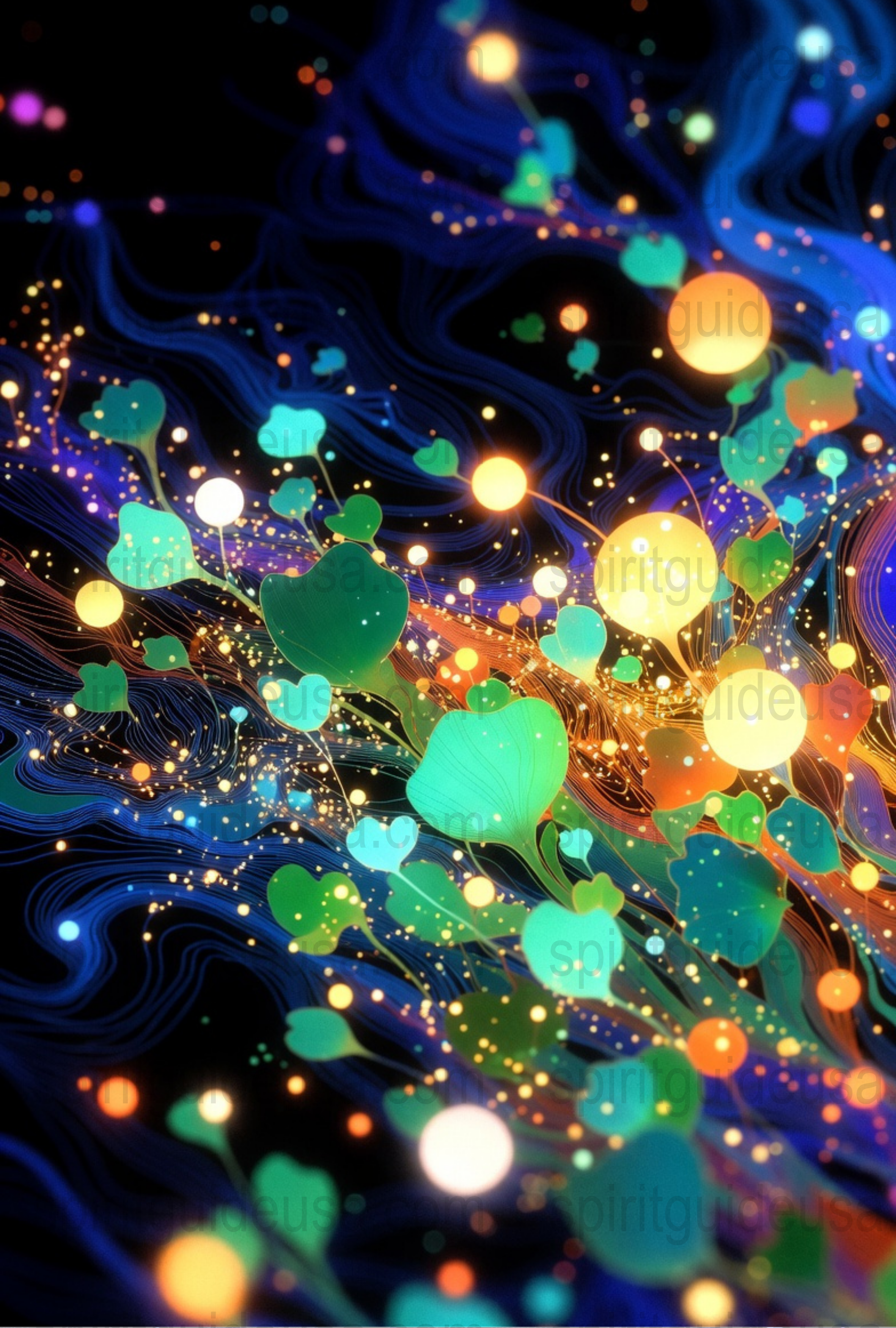 Abstract Neon Wall Art, Colorful Psychedelic Digital Print, Vibrant Home Decor, Unique Office Artwork, Cosmic Energy Illustration