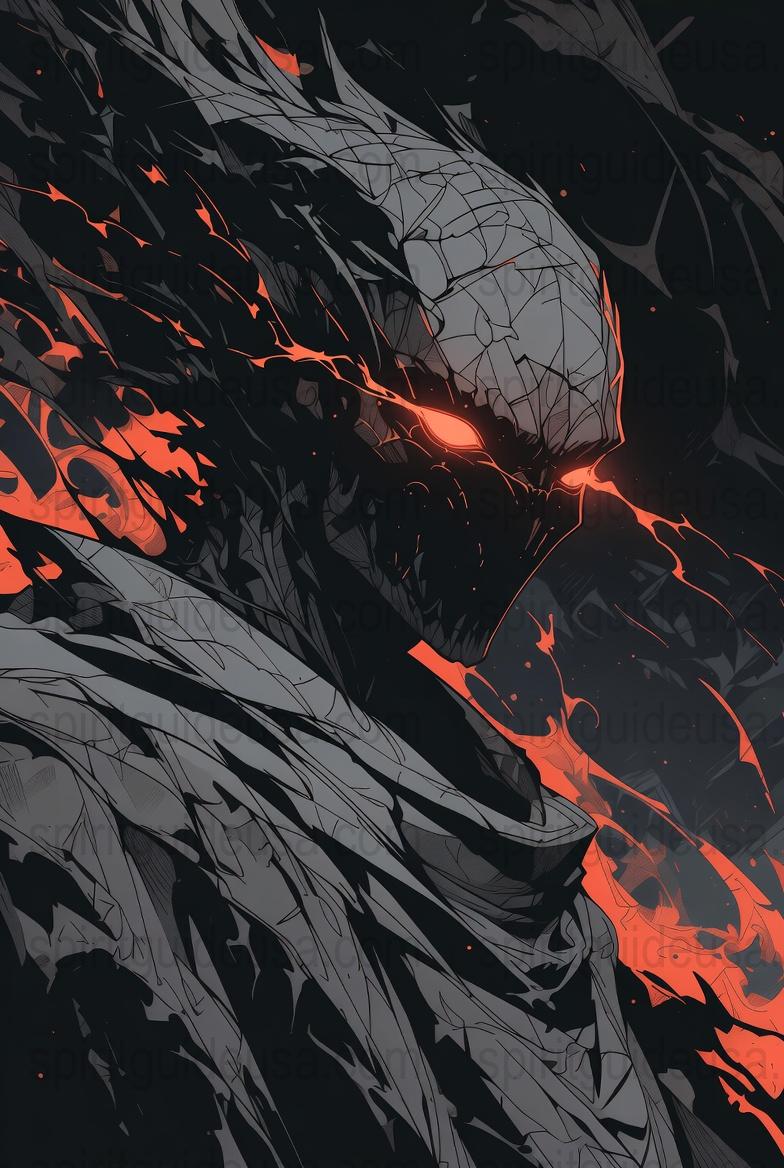 Dark Gothic Art Print, Red and Black Venomous Character Poster, Unique Comic Style Wall Art Decor