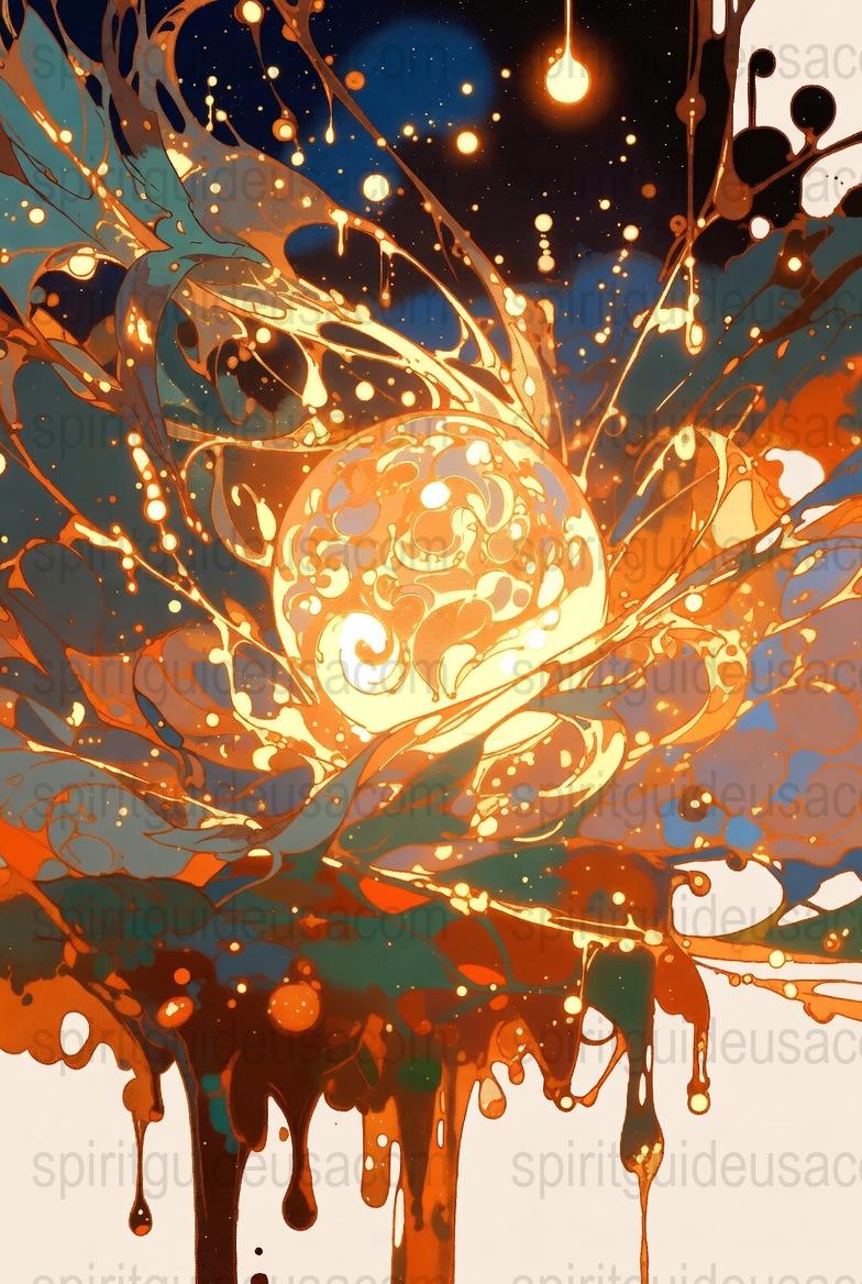 Abstract Art Print, Colorful Swirls, Drips, Modern Wall Decor, Digital Watercolor Style, Home Office Decor, Vivid Colors, Contemporary