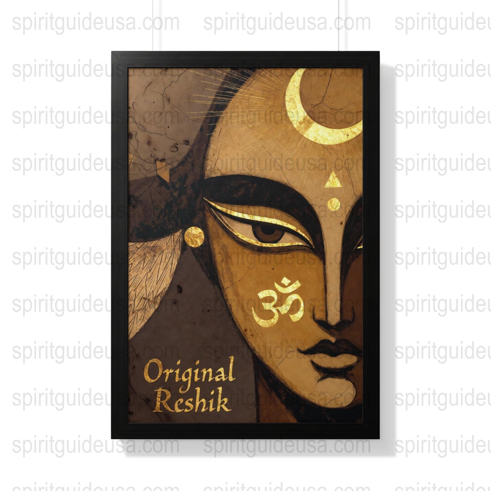 Spiritual Buddha Art Print, Zen Wall Decor, Meditation Room Abstract Artwork, Yoga Studio Decorative Poster, Golden Brown Aesthetic