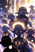 Anime Fantasy Art Print, Mystical Elf Characters, Luminescent Poster, Magical Decor