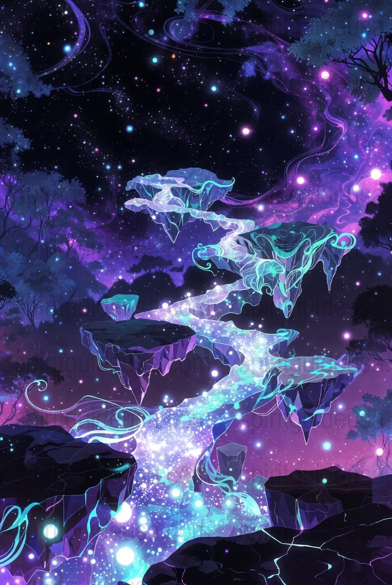 Mystical Night Sky Poster, Cosmic Whale Art Print, Galactic Purple Fantasy Wall Decor