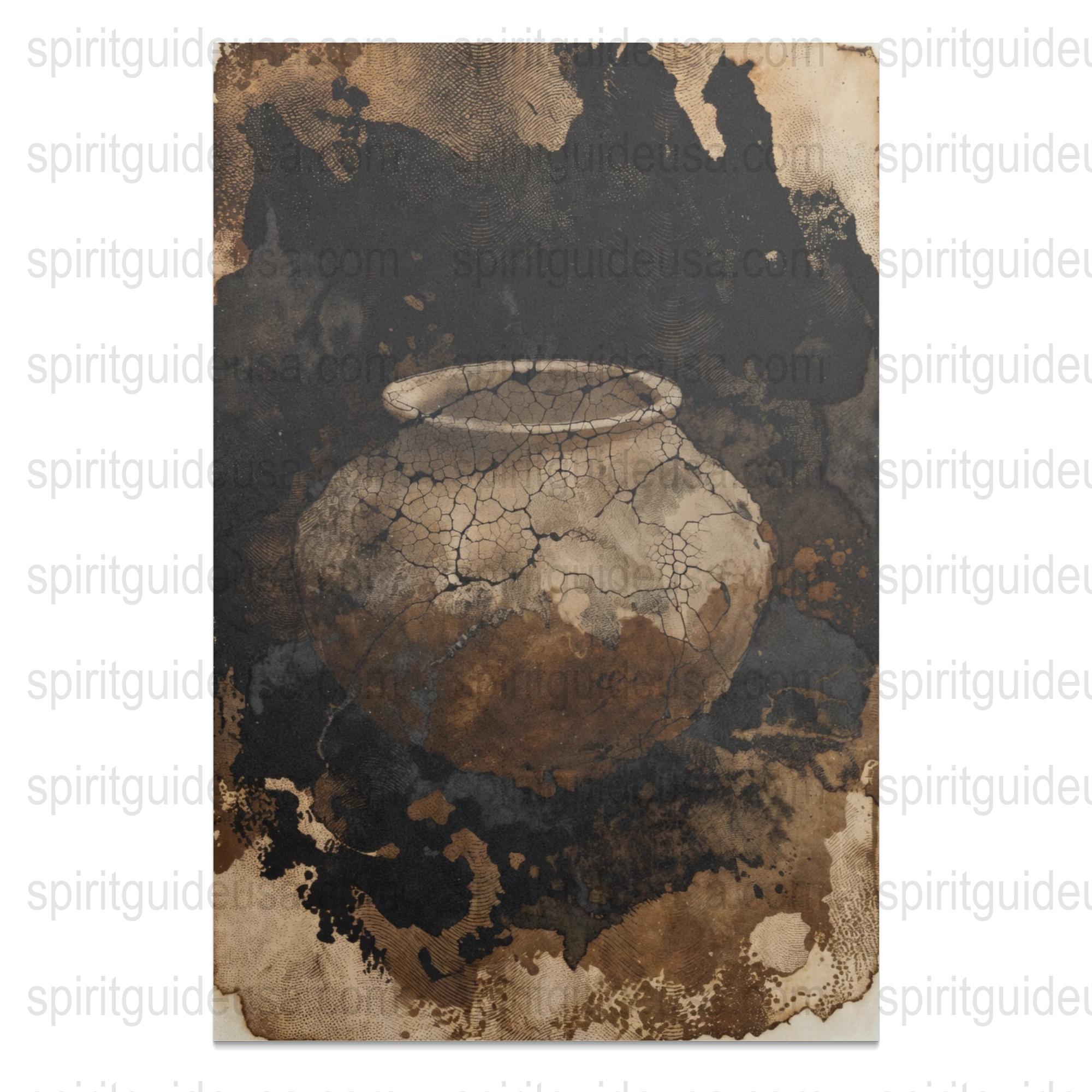 Abstract Art Canvas Print, Vintage Vase Illustration, Neutral Tones Wall Decor, Modern Rustic Home Decoration, Unique Living Room Artwork