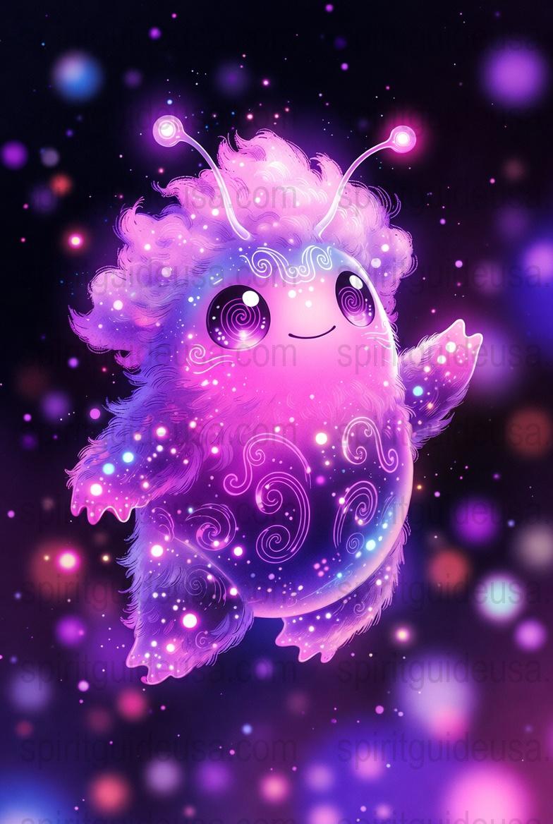 Fantasy Pastel Nebula Sheep Art Print, Whimsical Outer Space Creature Decor, Colorful Nursery Wall Art, Cute Alien Print for Kids Room