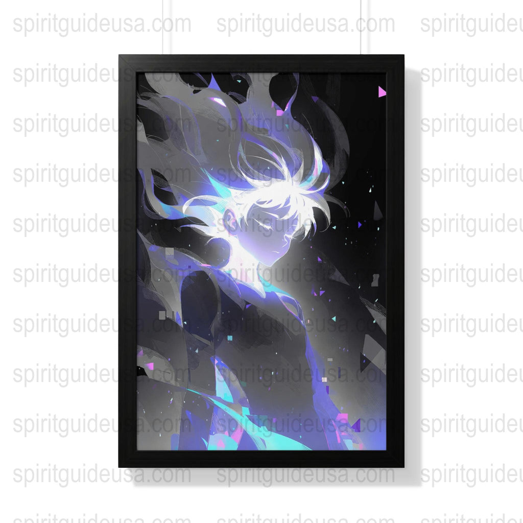 Abstract Cosmic Art Print, Blue and White Galaxy Poster, Modern Celestial Wall Decor, Space Artwork for Home Office