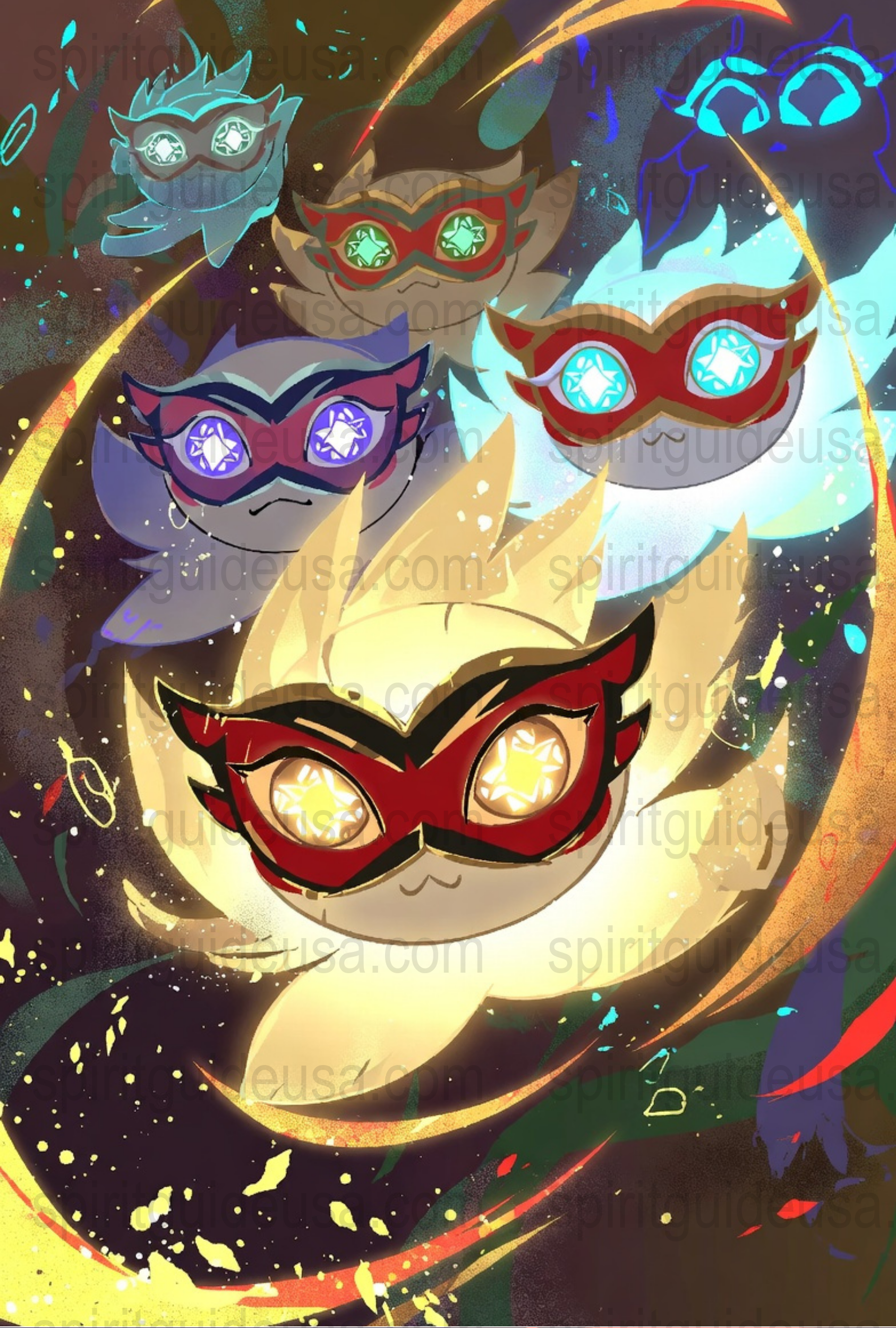 Colorful Owl Art Print, Vibrant Owl Illustration, Fantasy Night Sky Poster, Unique Animal Wall Decor, Home Decoration, Whimsical Artwork