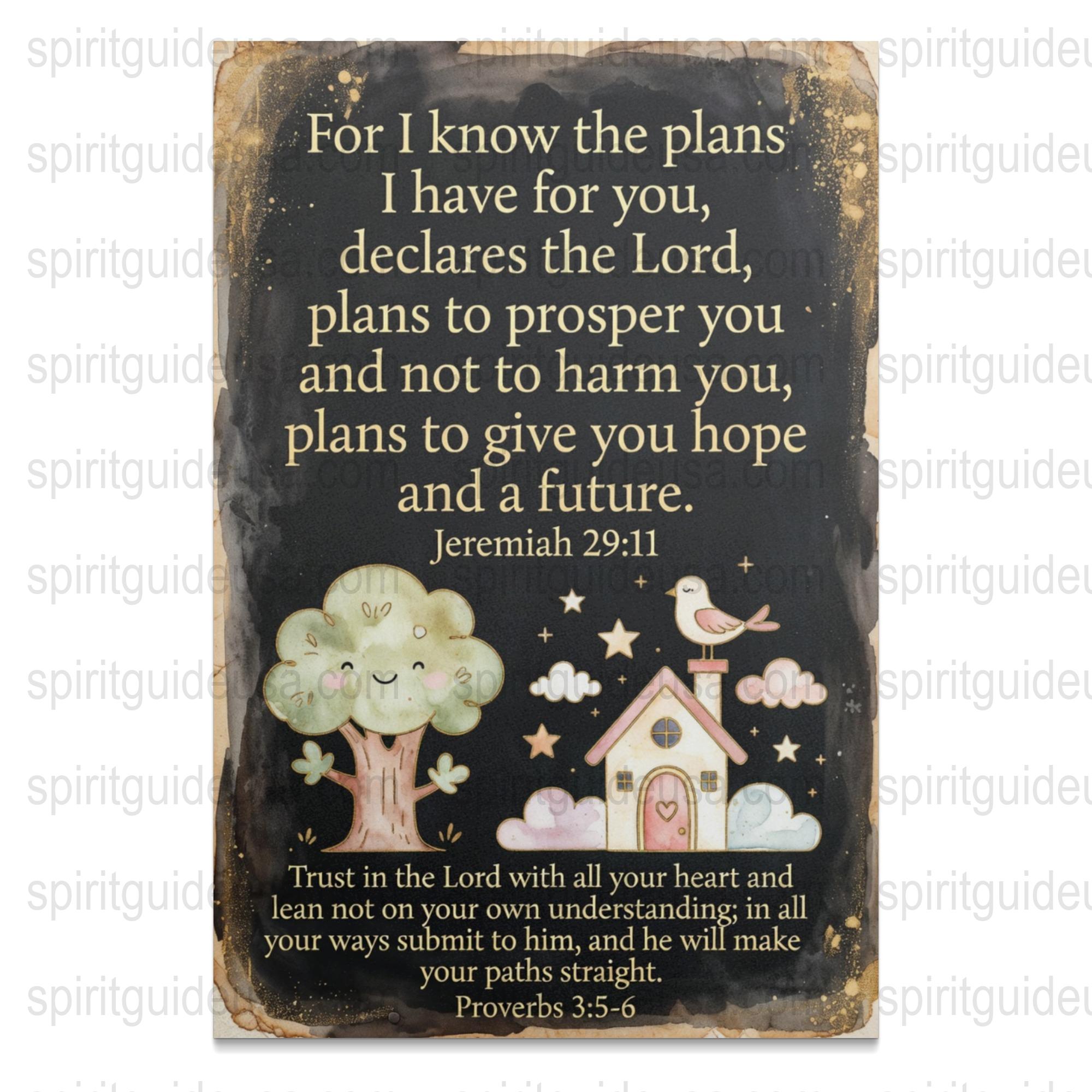 Jeremiah 29:11 Scripture Art, Vintage Bible Verse Wall Decor, Christian Inspirational Quote Poster, Religious Home Decoration, Spiritual