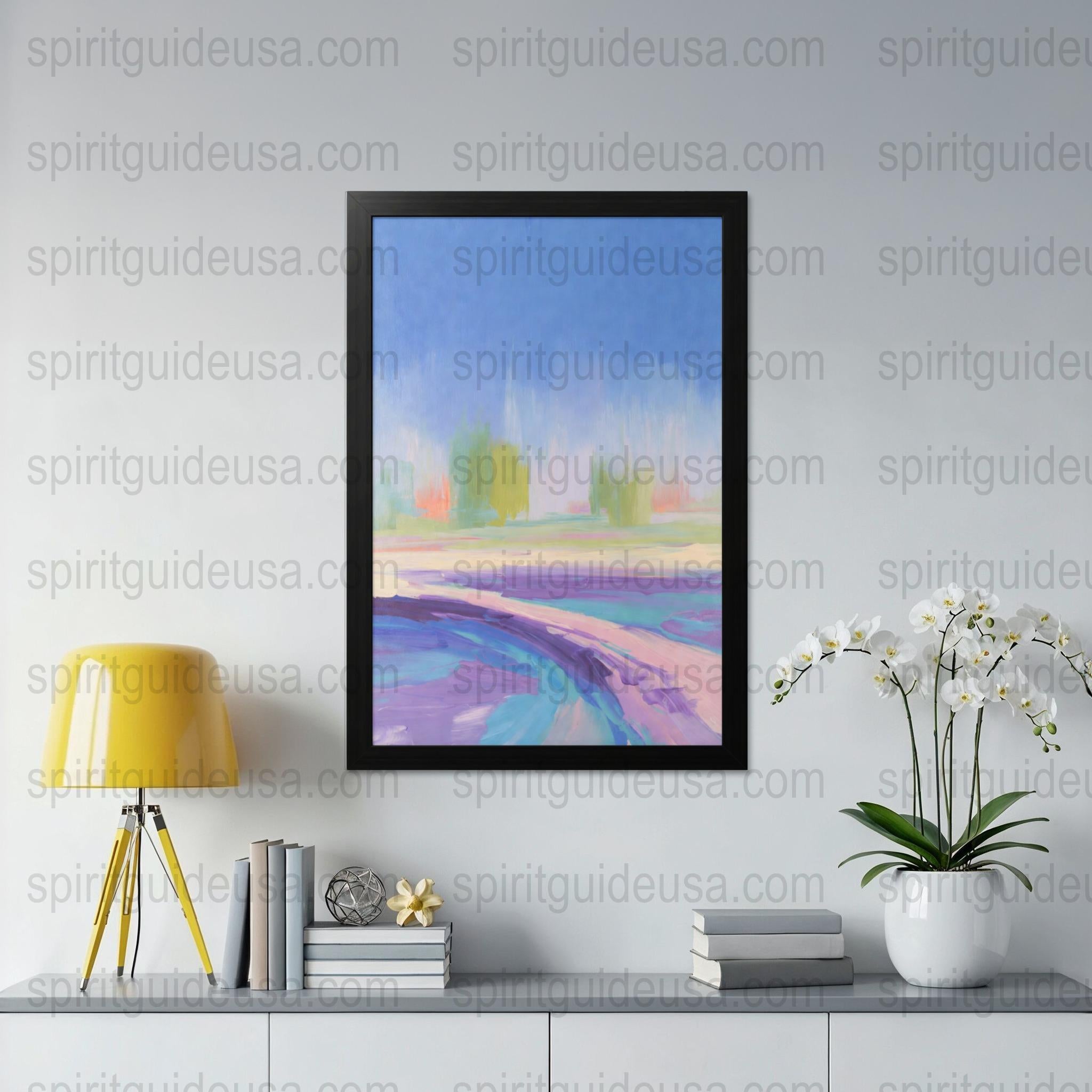 Abstract Landscape Painting, Modern Art Print, Colorful Wall Decor for Living Room, Office Artwork, Large Canvas Print