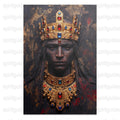 Royal Portrait Art Print, Medieval King with Crown and Jewels, Gothic Home Decor Wall Art