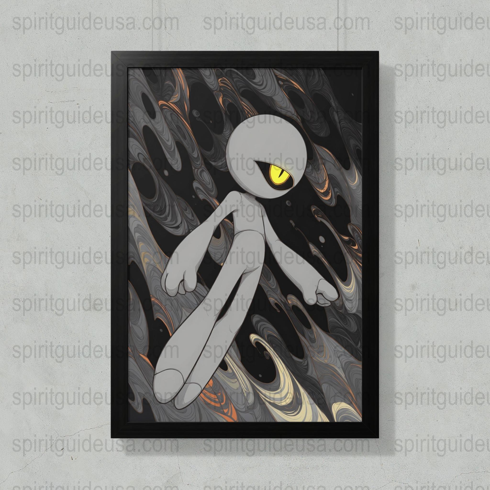 Surreal Art Print, Dark Fantasy Skeleton Poster, Mystical Gothic Decor, Unique Wall Art, Modern Home Decoration