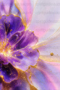 Abstract Floral Art Print, Purple and Gold Decor, Modern Home Wall Art, Unique Spiritual Gift