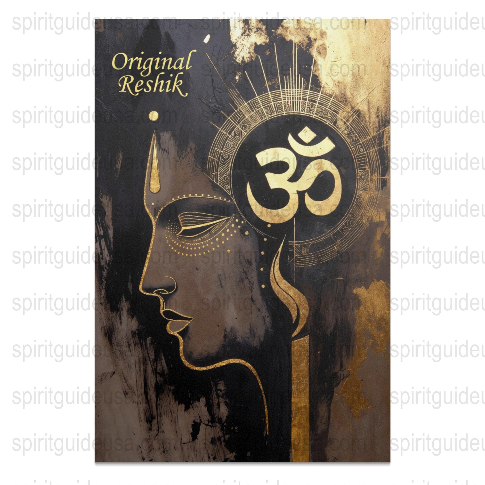 Original Reshik Abstract Art Print, Om Symbol, Spiritual Wall Decor, Meditation Room Artwork, Yoga Studio Decoration