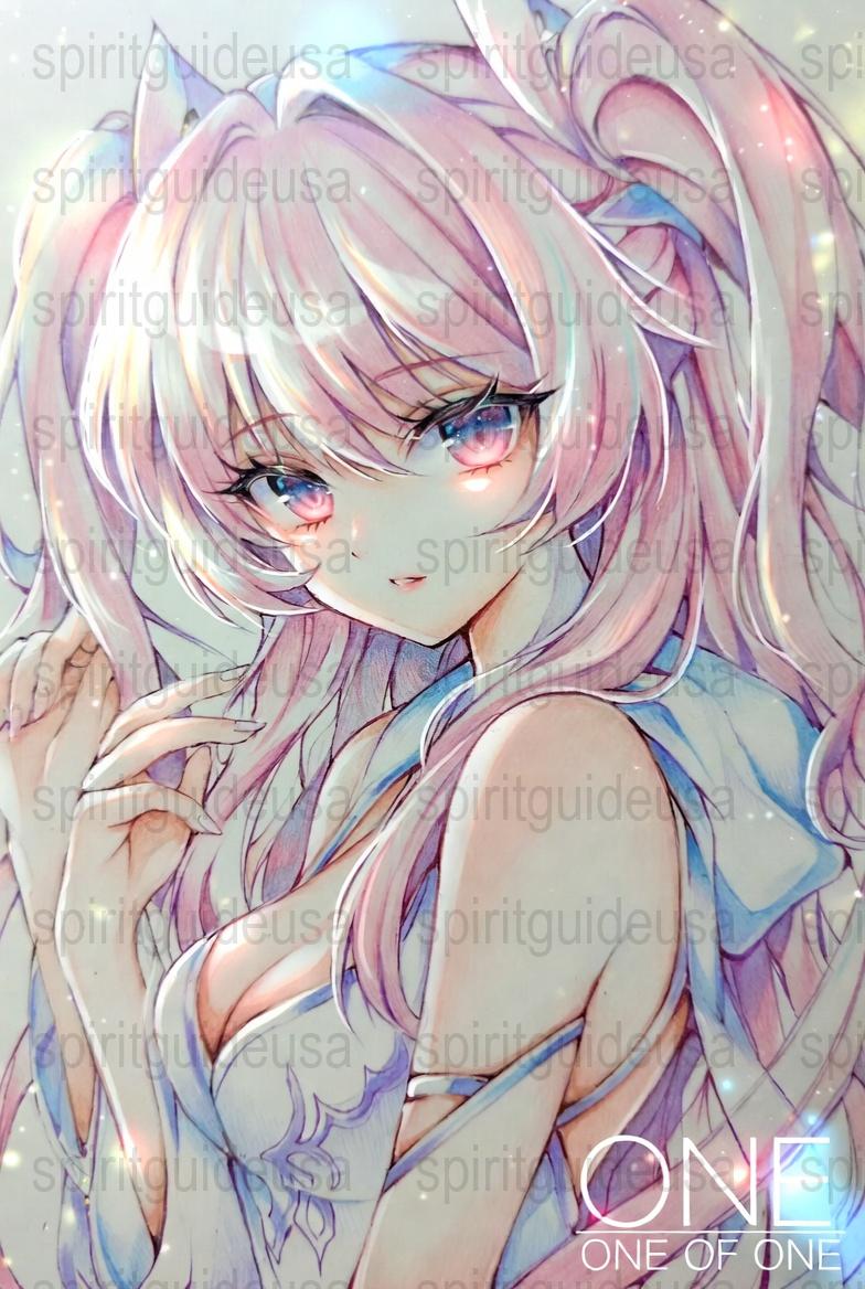 Anime Girl Art Print, Colorful Fantasy Illustration, Unique Manga Style Poster, Collectible Wall Art Decor