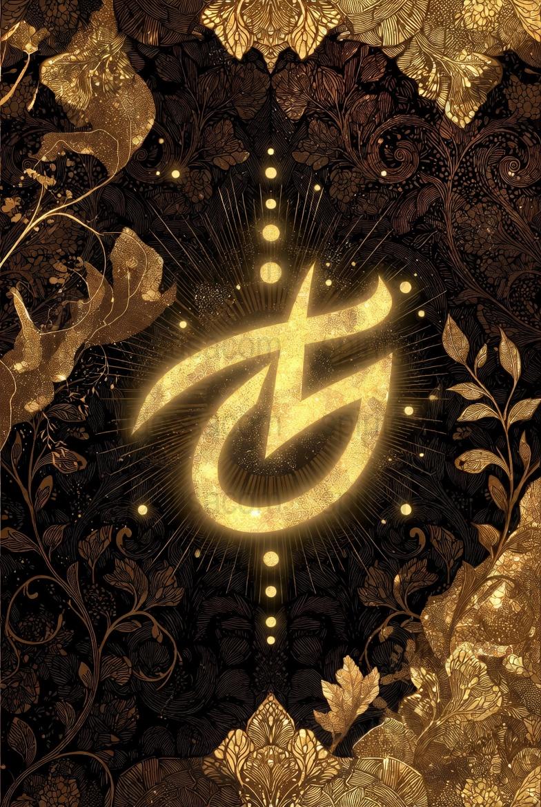 Mystical Golden Deer and Forest Art Print, Celestial Symbols, Nature Inspired Wall Decor, Spiritual Home Decoration, Unique Artwork