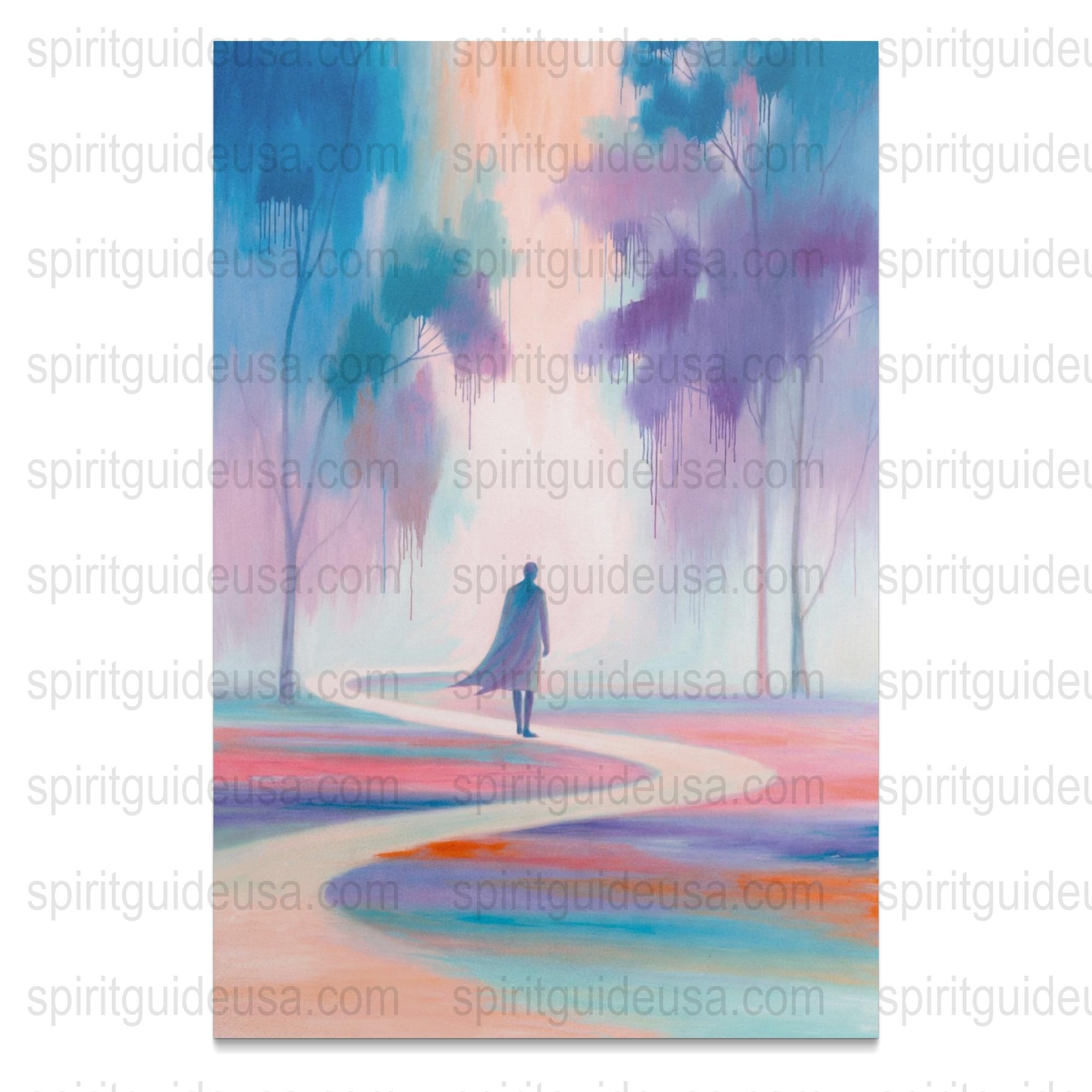 Abstract Pastel Forest Painting, Ethereal Art Print, Serene Landscape, Dreamy Nature Decor