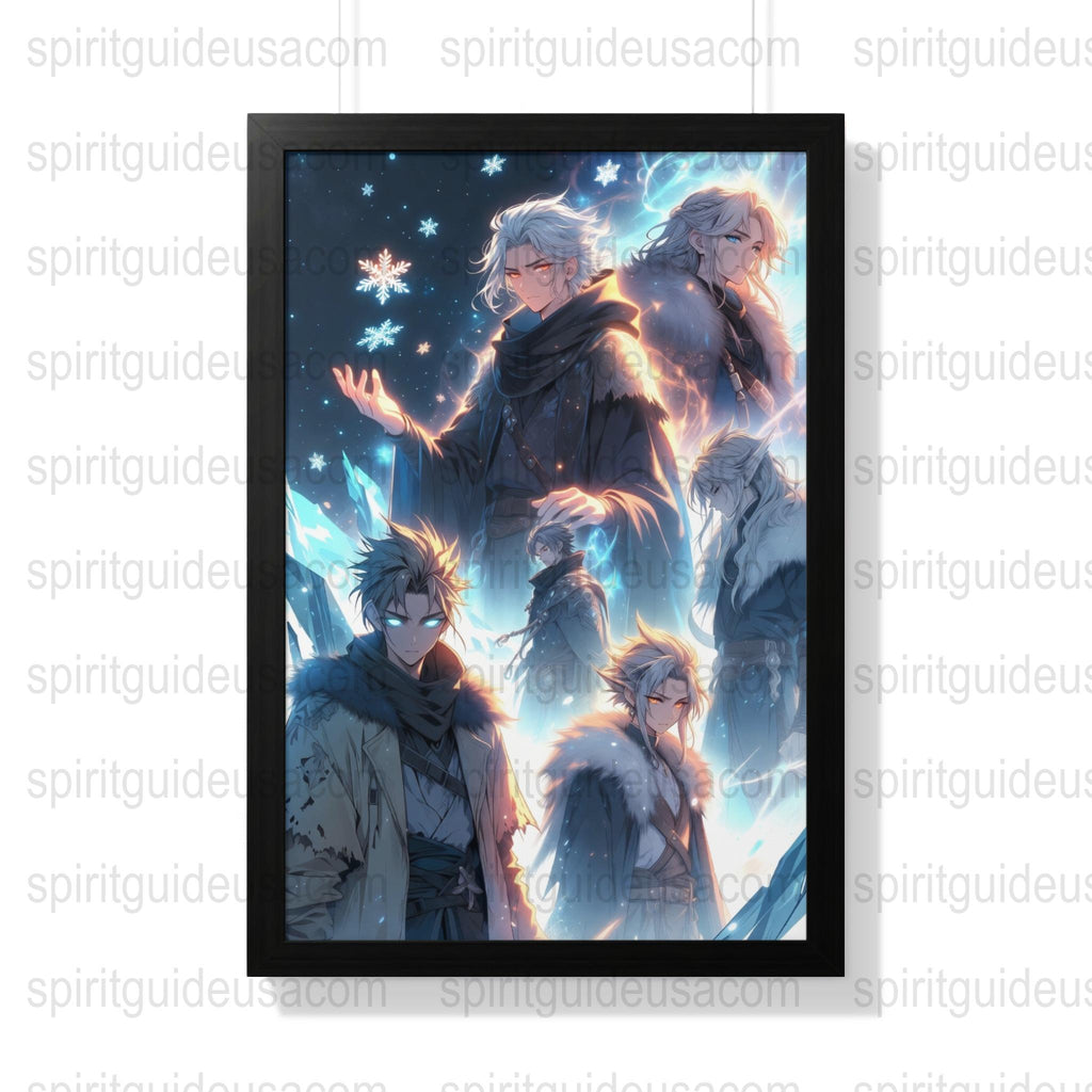 Anime Art Print, Winter Fantasy Characters, Collectible Wall Decor, Manga Style Poster