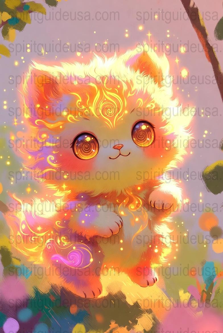 Colorful Fantasy Cat Art Print, Vibrant Kitten Illustration, Cute Animal Wall Decor, Magical Pet Poster, Gift for Cat Lovers