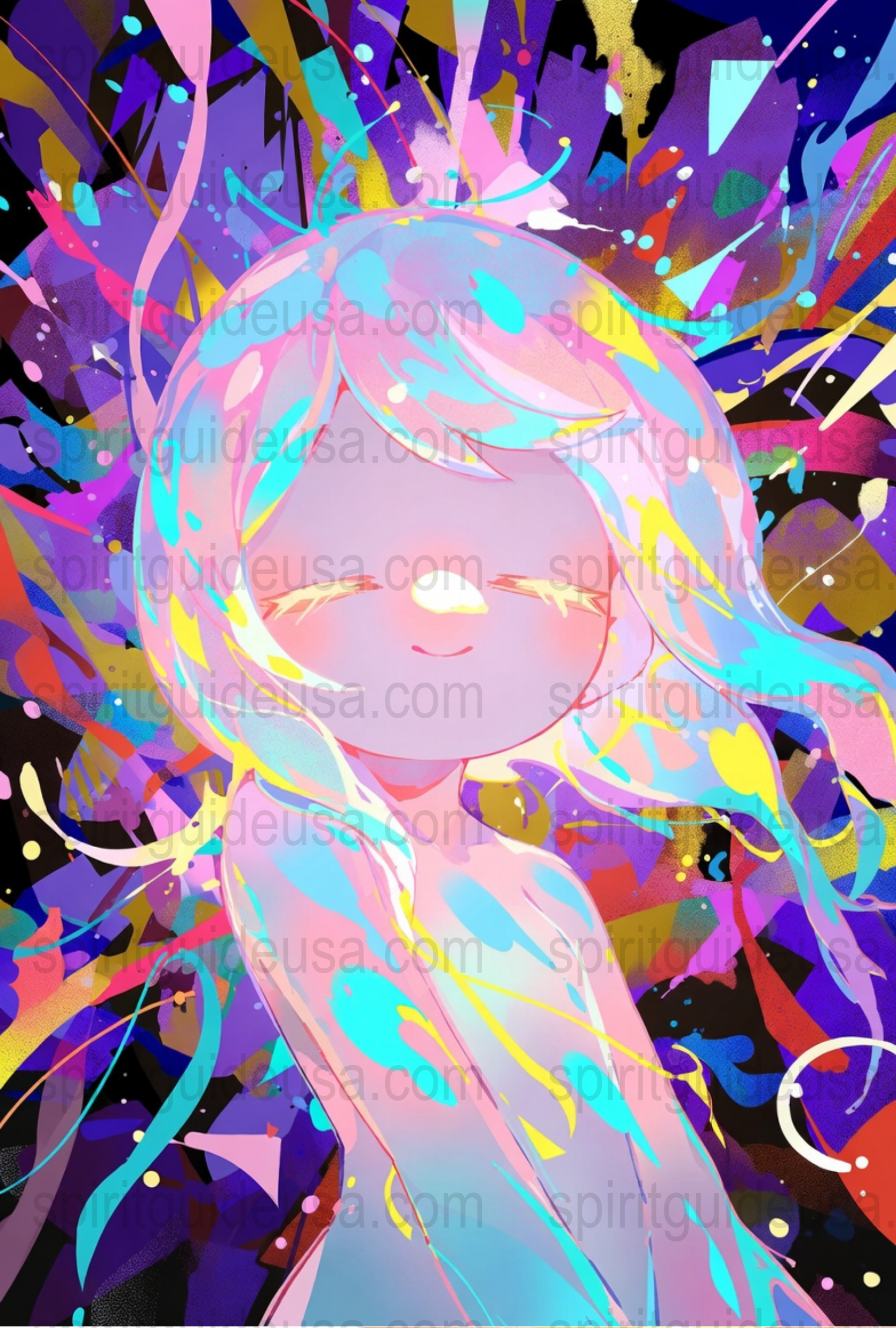 Colorful Abstract Art Print, Modern Vibrant Wall Decor, Psychedelic Poster, Unique Digital Painting