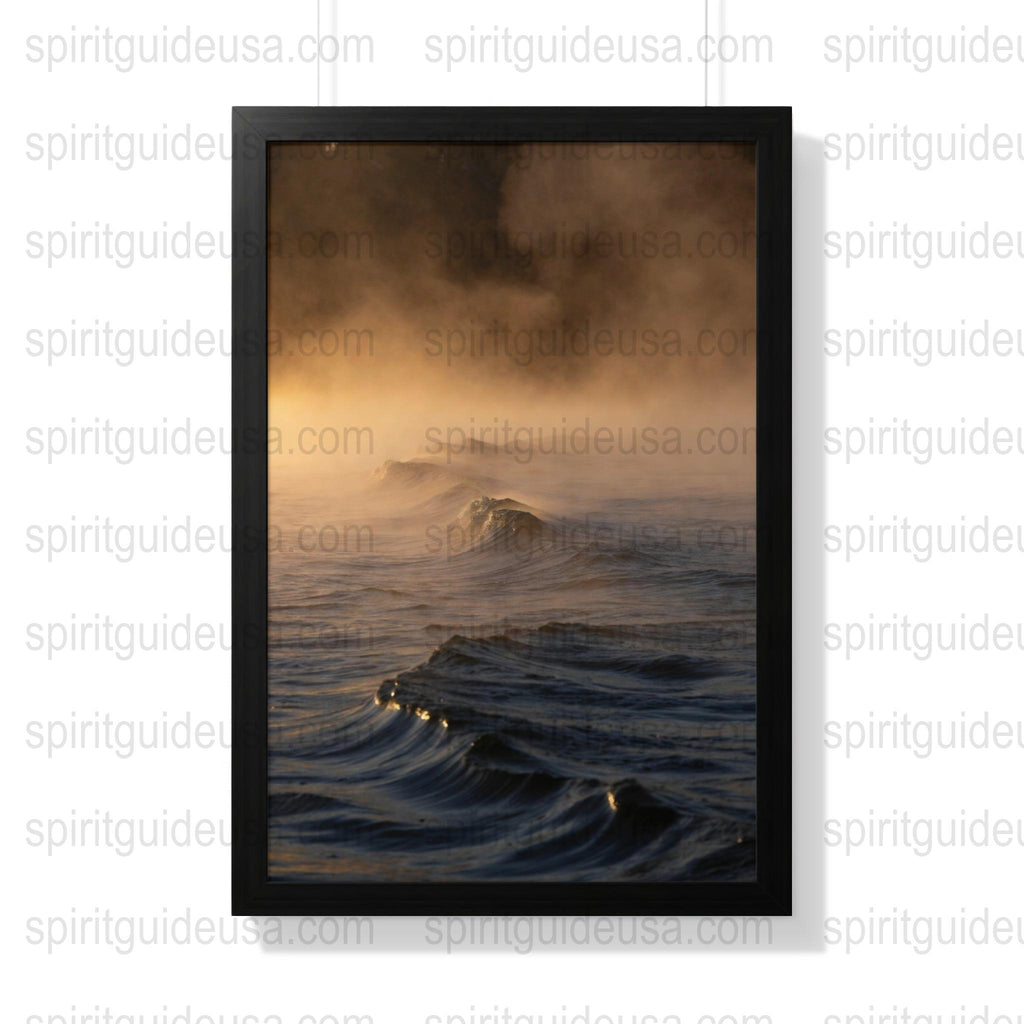Ocean Wave Sunset Art Print, Dramatic Seascape Photography, Coastal Wall Decor, Nature Inspired Home Decoration