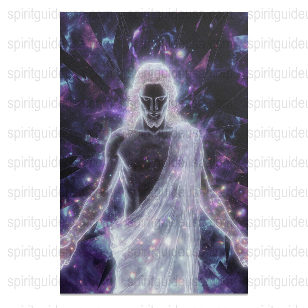 Mystical Space Art Poster, Cosmic Angel Wall Decor, Celestial Being Digital Print, Spiritual Room Decoration Large Size