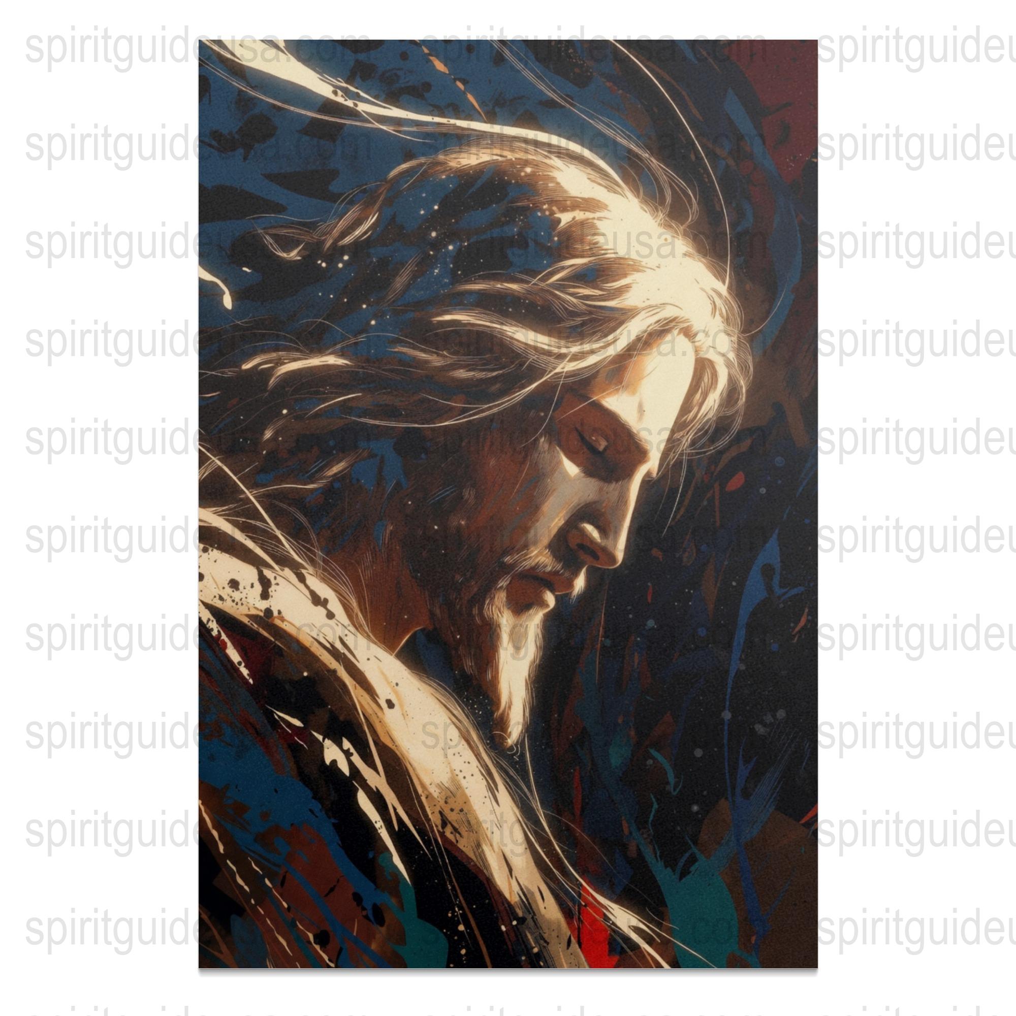Religious Art Print, Jesus Christ Portrait, Inspirational Wall Decor, Christian Canvas Artwork, Spiritual Home Decoration, Vibrant Colors
