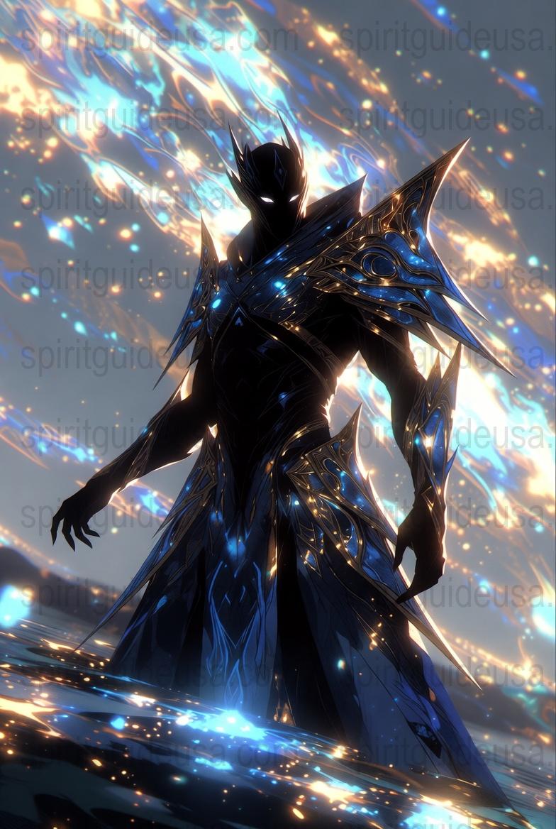 Futuristic Knight Warrior Art Print, Cybernetic Armor Design Poster, Sci-Fi Fantasy Wall Art Decor, Unique Digital Illustration