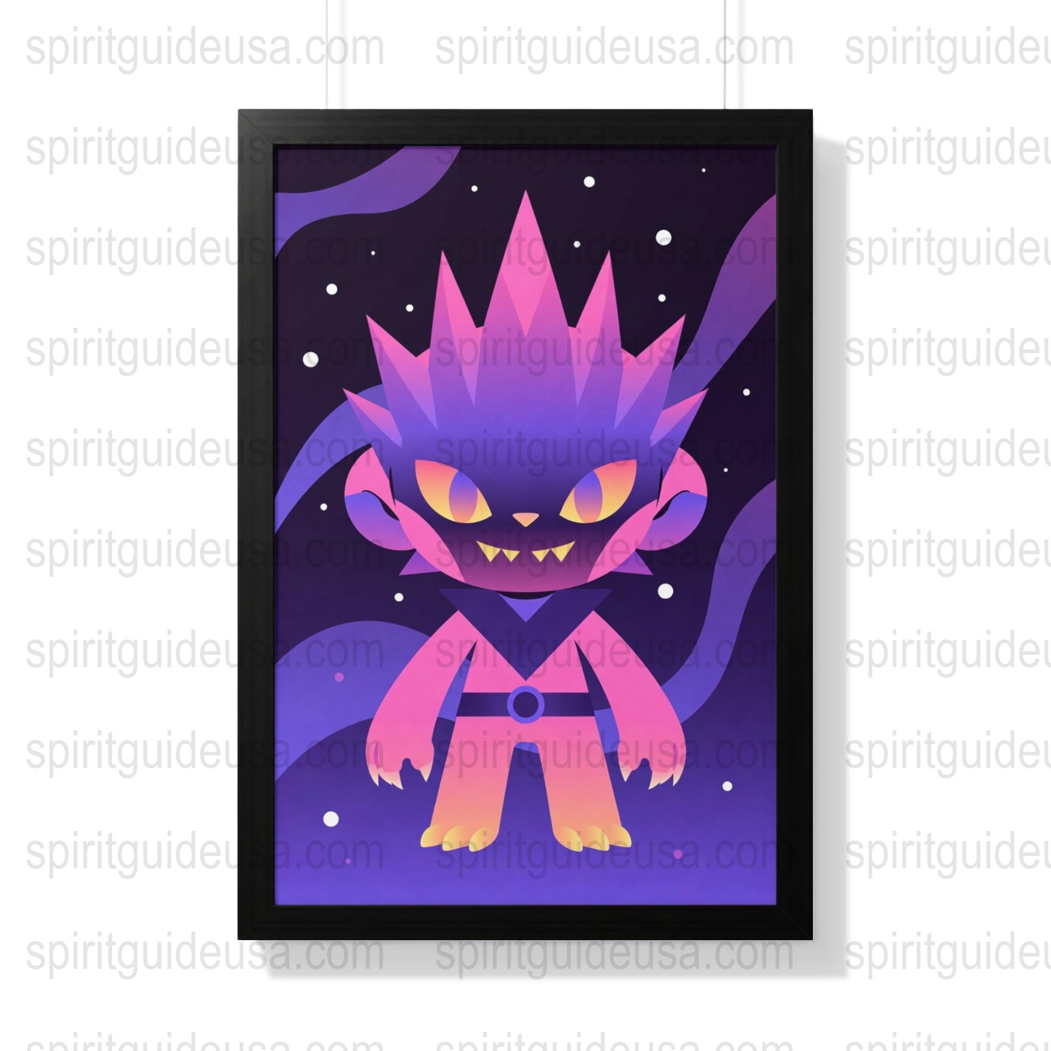 Colorful Monster Art Print, Cute Creepy Creature Poster, Kids Room Wall Decor, Fantasy Illustration