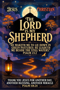 Christian Inspirational Poster 'The Lord is My Shepherd' Psalm 23 Art Print, Religious Wall Decor, Bible Verse, Spiritual Gift Idea