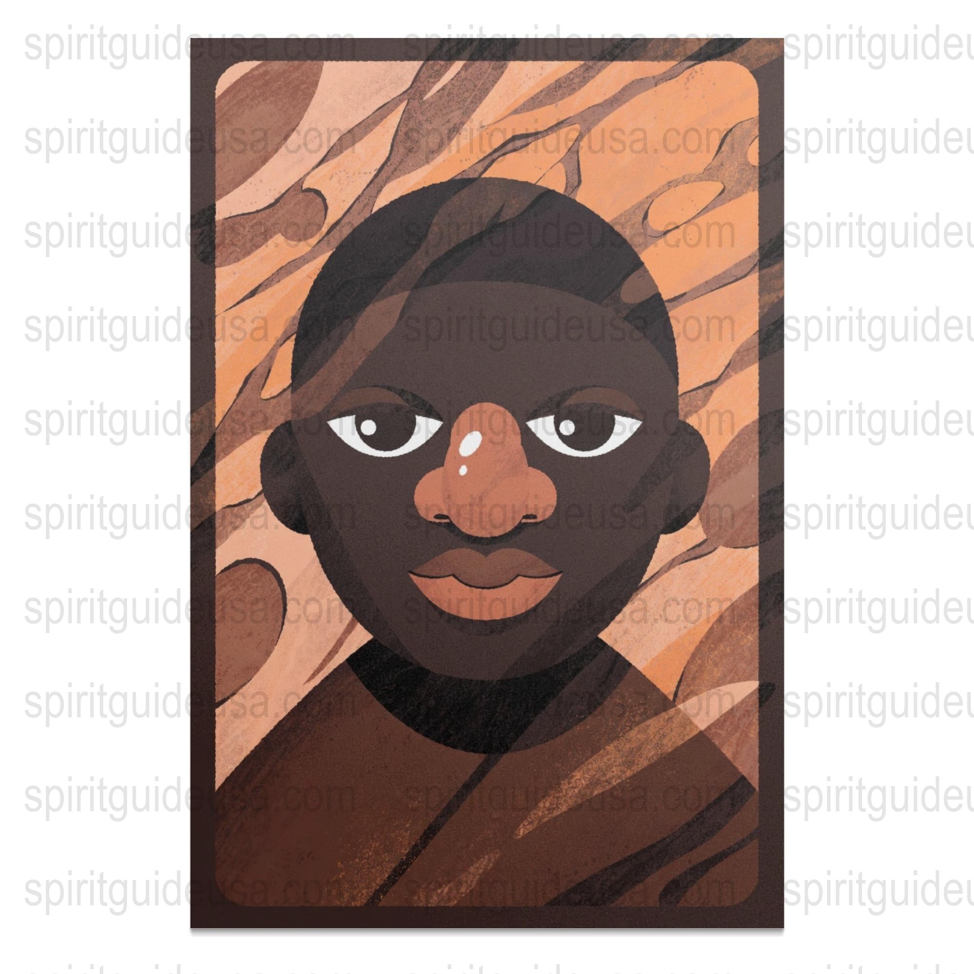 African Inspired Art Print, Modern Wall Decor, Ethnic Portrait Poster, Abstract Face Illustration