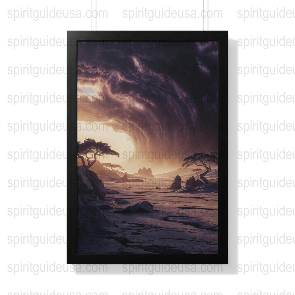 Fantasy Landscape Art Print, Dramatic Sky and Sea, Mystical Nature Wall Decor, Surreal Poster