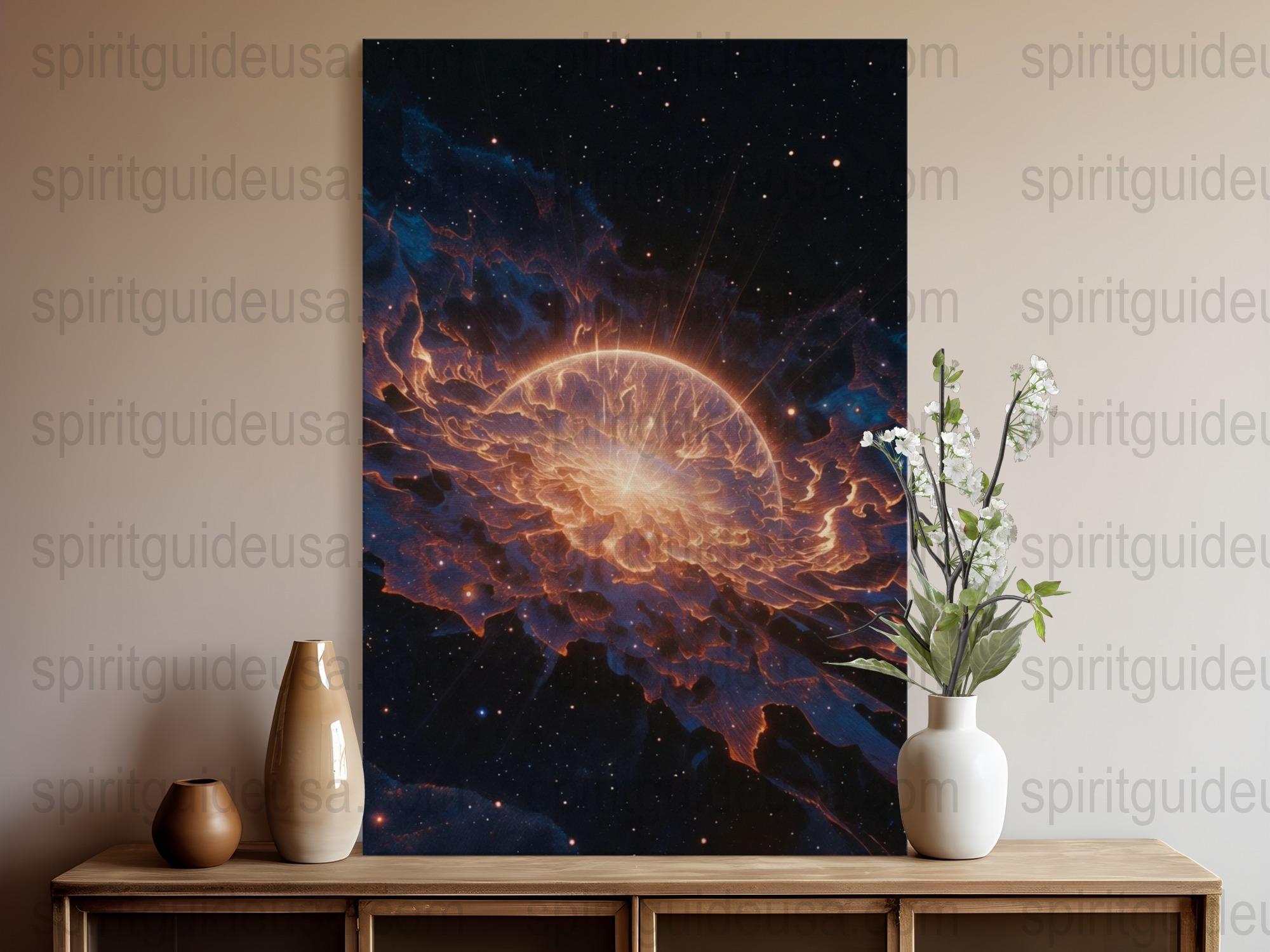 Large Cosmic Nebula Canvas Art Print, Space Wall Decor, Astronomical Starry Night Poster, Home Office Decoration, Galaxy Artwork