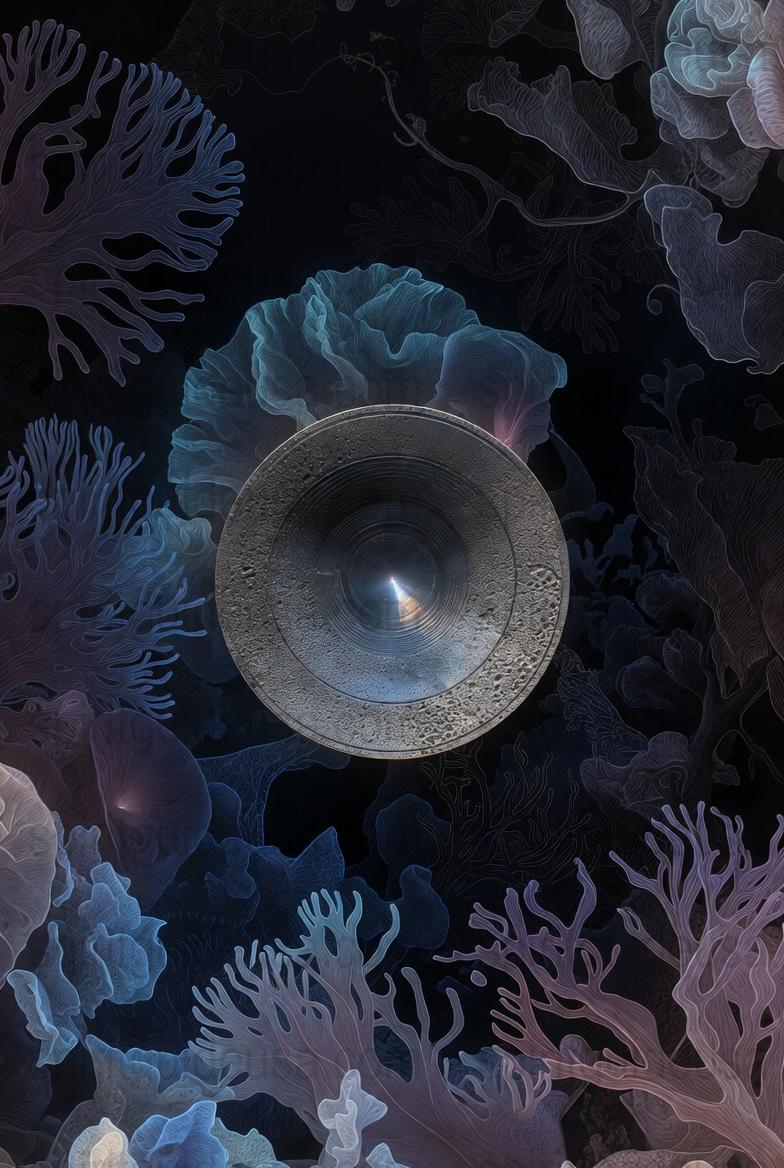 Surreal Oceanographic Artwork, Deep Sea Exploration Poster, Coral Reef Wall Decor, Unique Marine Life Illustration, Home Office Art