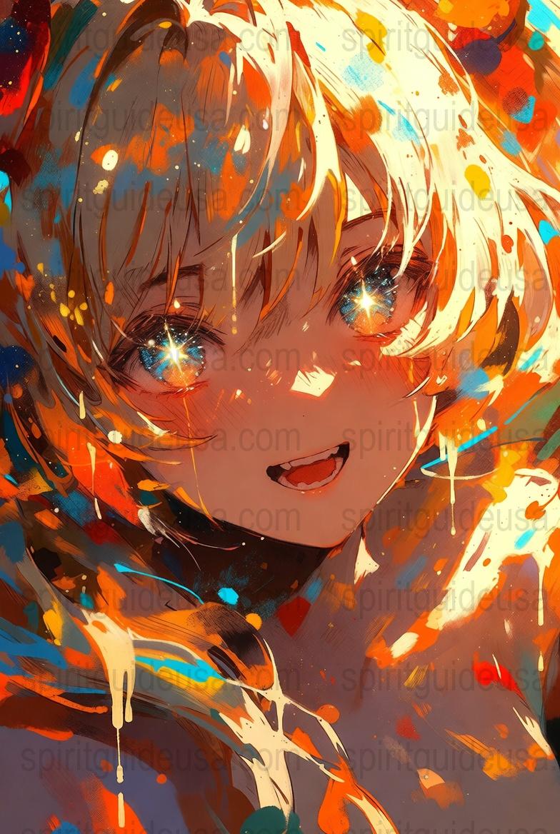 Colorful Anime Art Print, Vibrant Manga Character Poster, Wall Decor, Unique Gift Idea