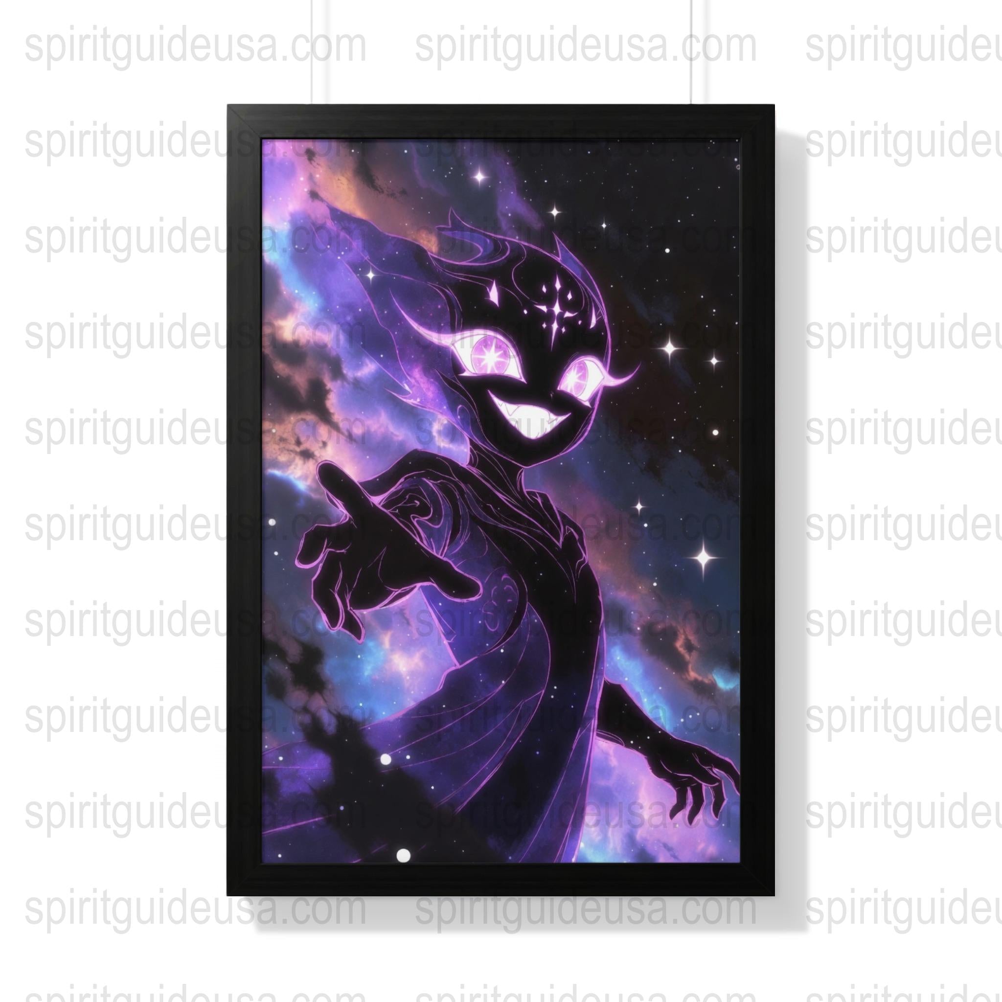 Cosmic Witch Art Print, Purple Galaxy Fantasy Wall Decor, Mystical Space Witch Poster, Unique Home Decoration, Spiritual Artwork Gift