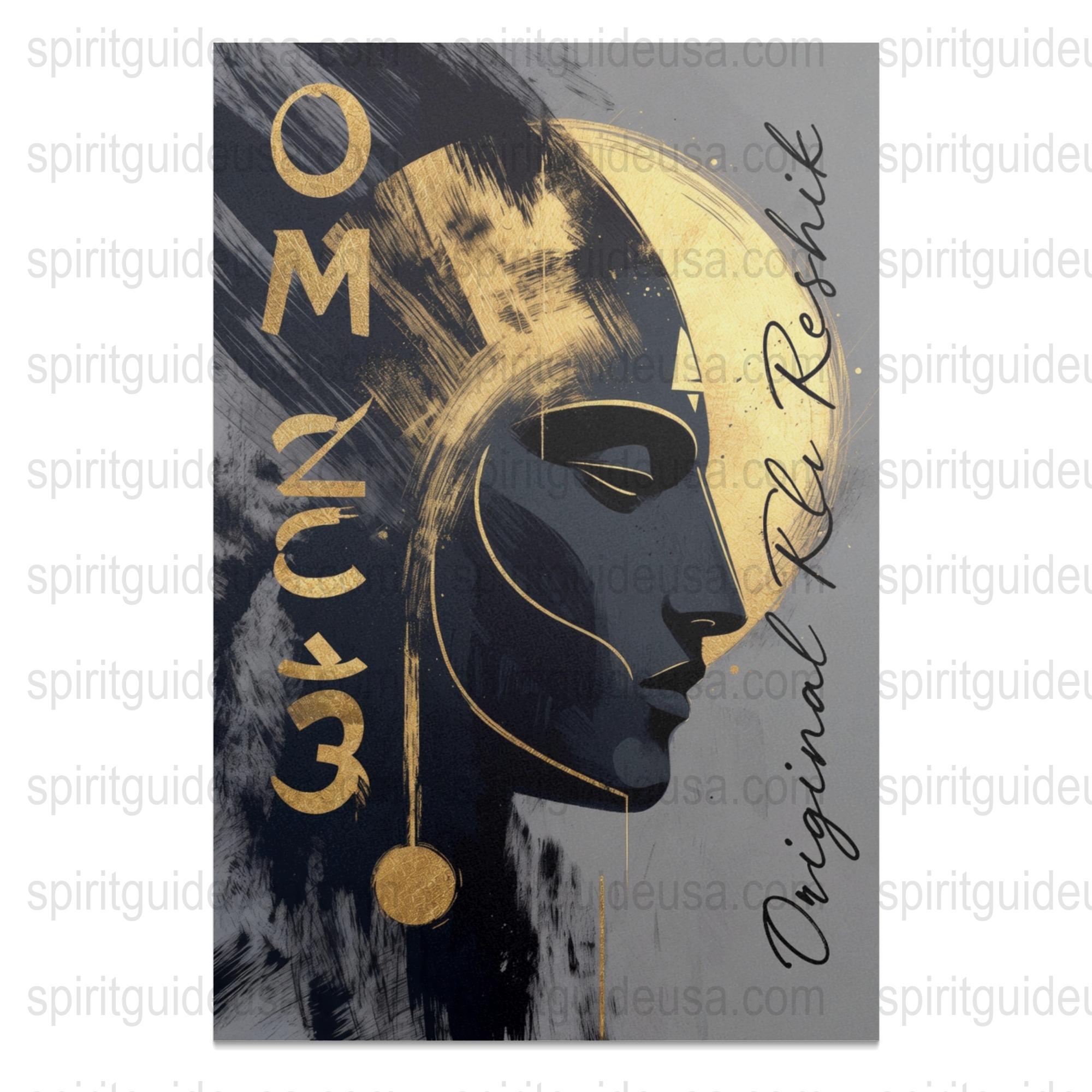 Modern Abstract Om Art Canvas, Spiritual Yoga Wall Decor, Black and Gold Home Decoration, Zen Office Artwork