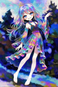 Colorful Anime Girl Art Print, Vibrant Fantasy Wall Decor, Unique Digital Illustration Poster