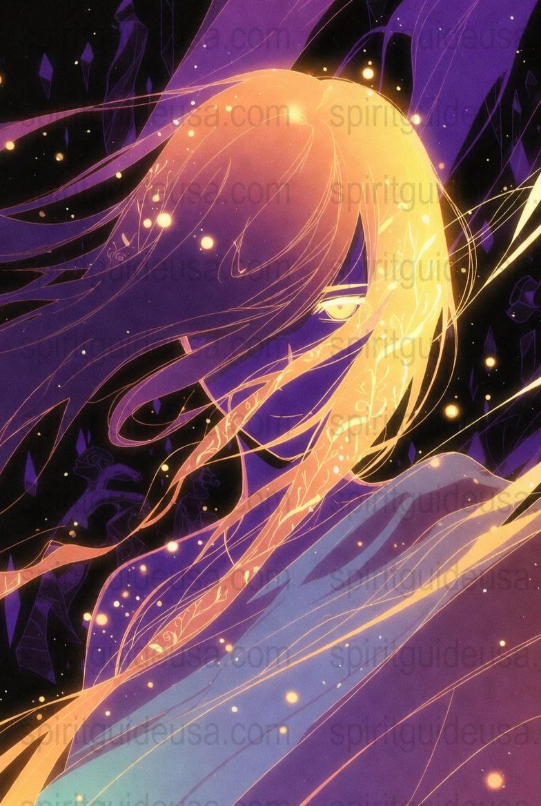 Vibrant Cosmic Art Print, Celestial Woman Poster, Abstract Space Aesthetic, Colorful Starry Night Sky Decor, Wall Art