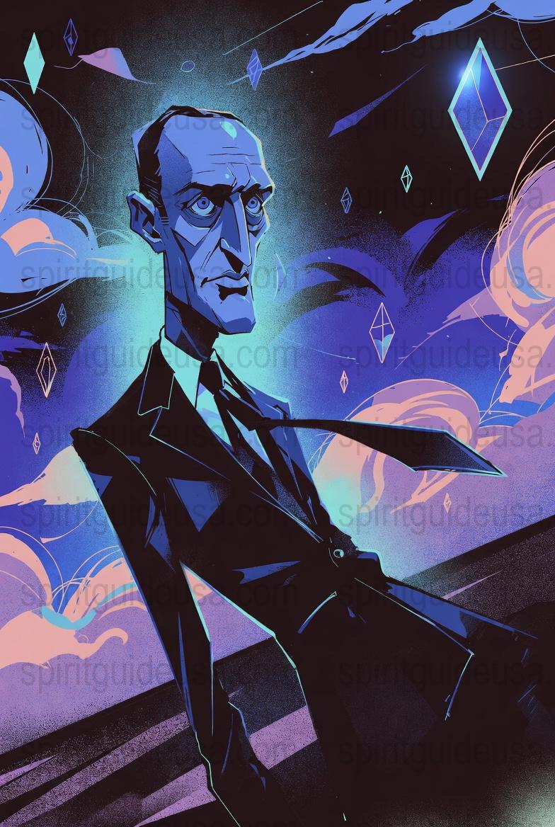 Gothic Art Print, Mysterious Blue Man in Suit, Vintage Comic Style, Wall Decor, Unique Gift Idea