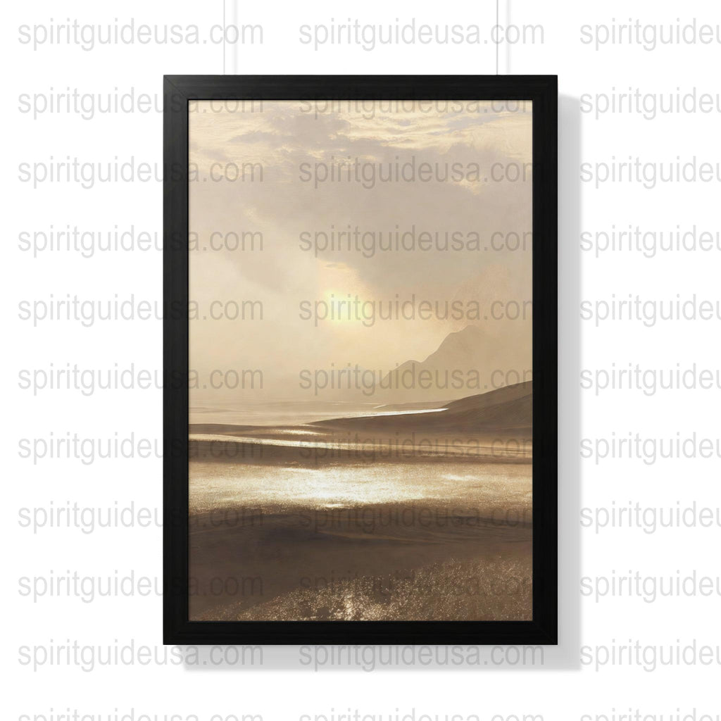 Coastal Landscape Wall Art, Serene Beach Scene, Sepia Tone Nature Print, Home Decor