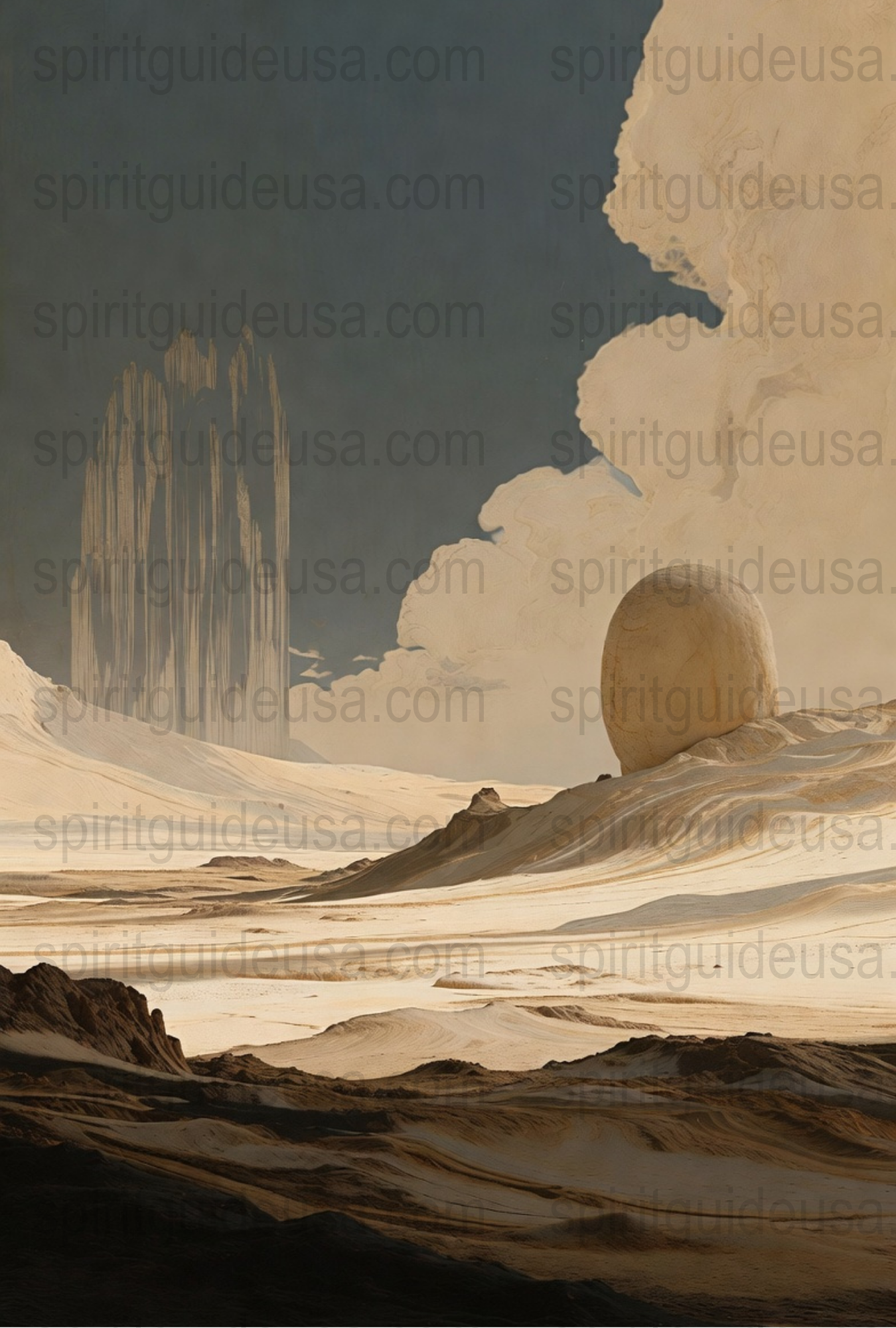 Surreal Alien Landscape Art Print, Fantasy Sci-Fi Desert Poster, Wall Decor, Unique Gift Idea for Home
