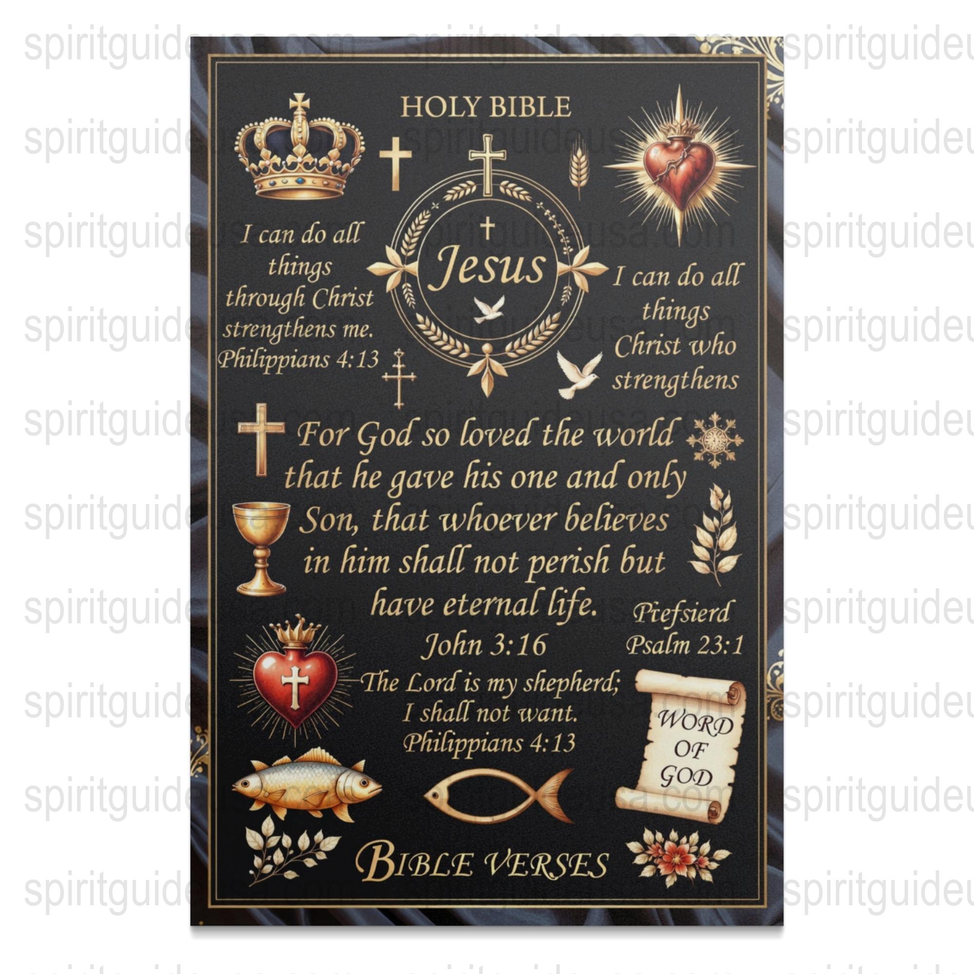 Christian Bible Verse Wall Art, Holy Scripture Quote Poster, Religious Home Decor Gift