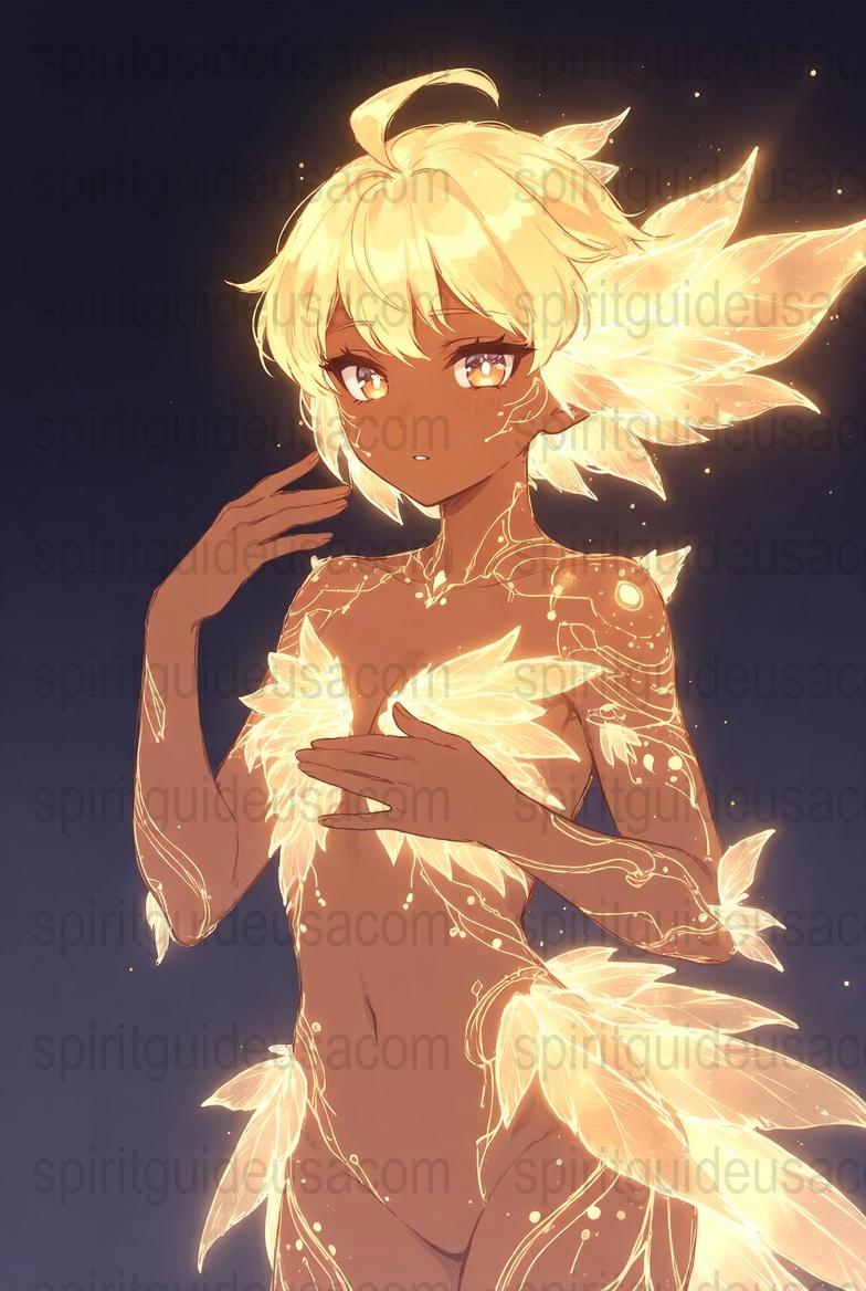 Anime Fantasy Art Print, Ethereal Fire Spirit Girl, Celestial Decor, Magical Wall Art, Vibrant Colors