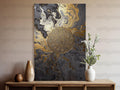 Large Abstract Gold and Black Wall Art, Modern Luxurious Home Decor Painting, Office Artwork, Stylish Living Room Decor