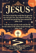 Jesus Inspirational Quote Poster, Christian Wall Art, Religious Scripture Home Decor, John 3:16, John 14:6, Gift Idea